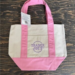 Pink and Cream trader joe’s tote bag